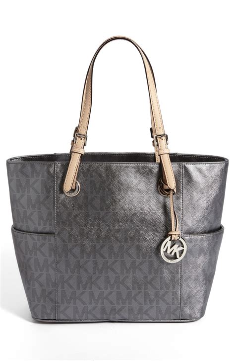 michael kors 30h01tce3m gunmetal|michael michael kors jet set chain shoulder tote metallic gunmetal.